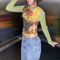 Fairycore Mesh Long Sleeve Top — vista laterale