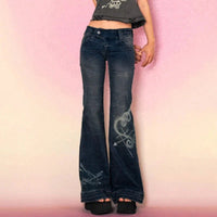 Fairycore Skinny Low Rise Flared Jeans — dettaglio
