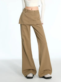 Fake Two Piece Baggy Flare Jeans — vista posteriore
