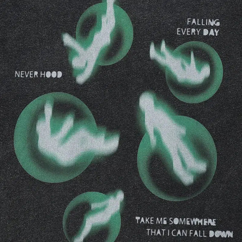 "Falling" Graphic Baggy T Shirt — dettaglio