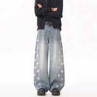 Falling Stars Graphic Denim Barrel Jeans — vista laterale