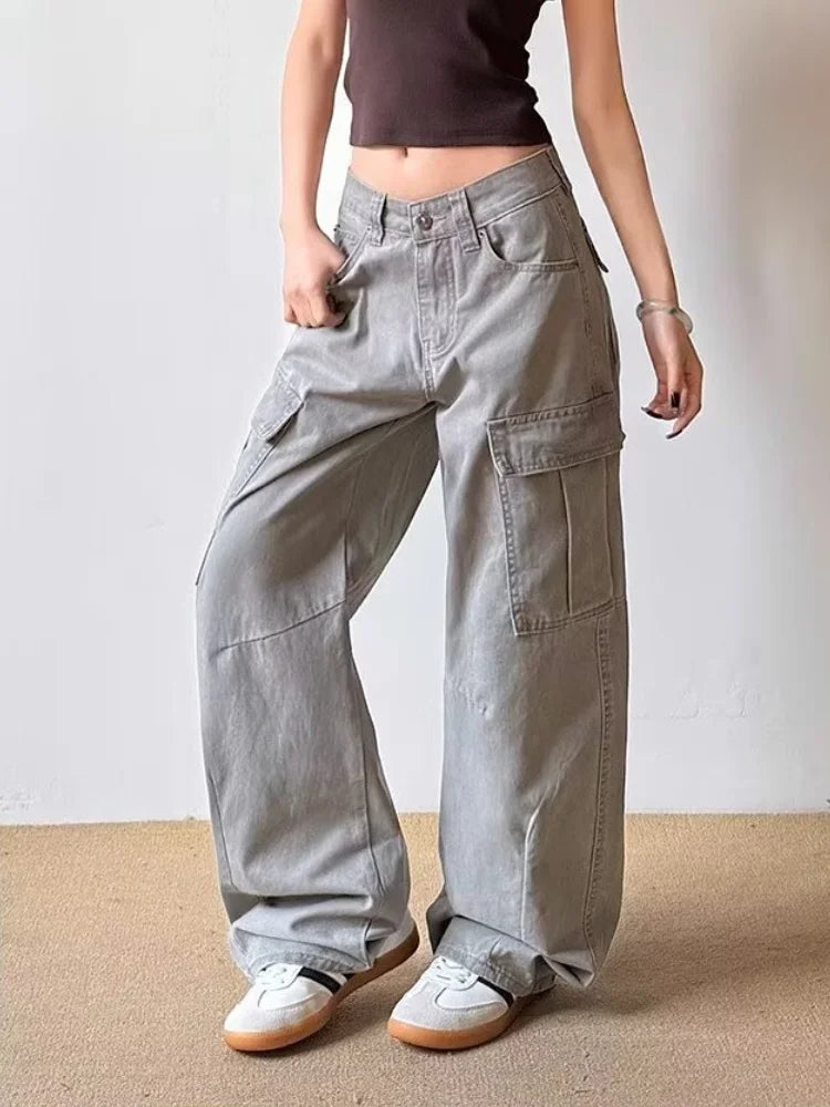 Fashionista Vintage Grey Baggy Cargo Jeans — in alternativa