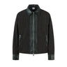 Y2K Faux Crocodile PU Leather Spliced Striped Zip Up Jacket