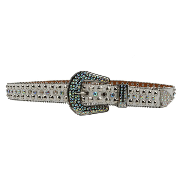 Y2K Faux Diamond Rhinestone Studded Pin Buckle Belt