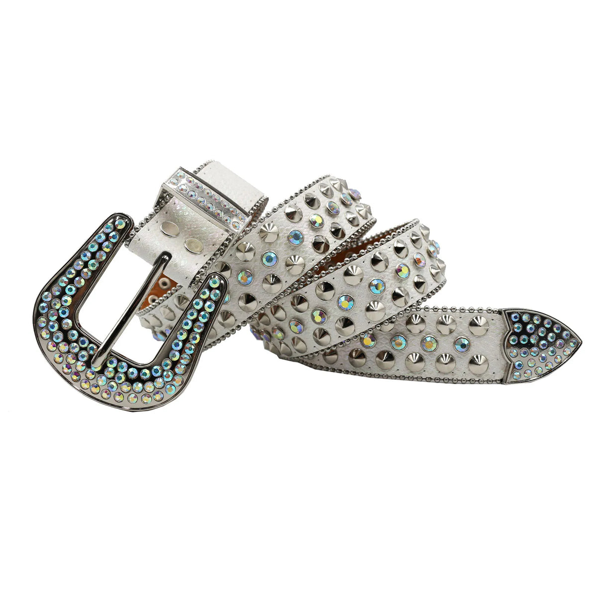 Faux Diamond Rhinestone Studded Pin Buckle Belt — in alternativa