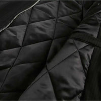 Faux Fur Collar Hooded Quilted Padded Jacket Coat — dettaglio del tessuto