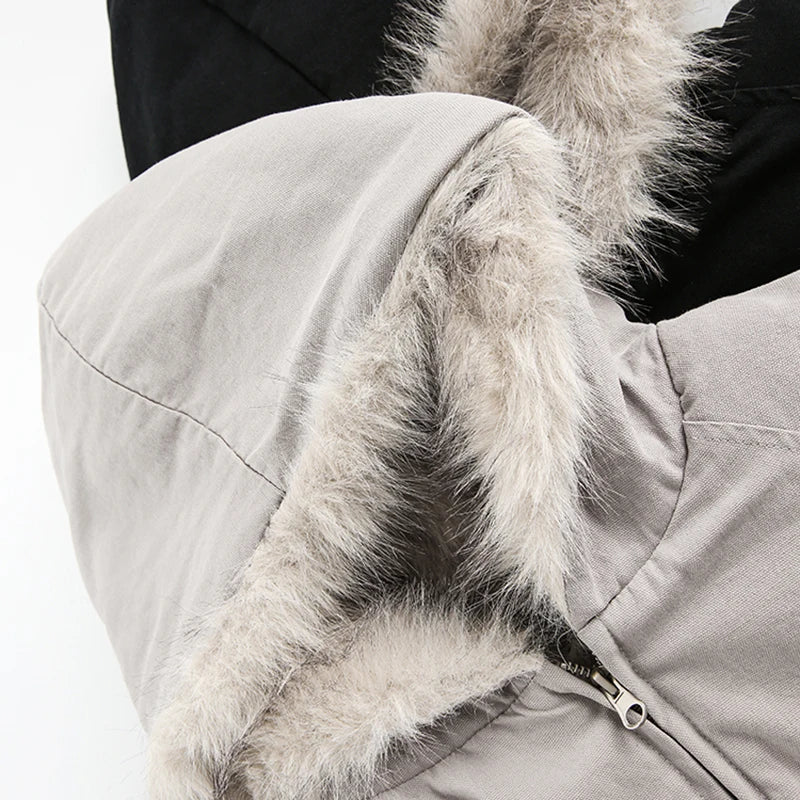 Faux Fur Lined Coat Jacket — vista frontale