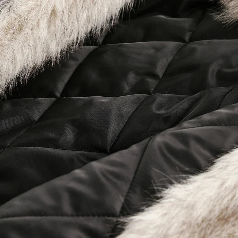 Faux Fur Lined Coat Jacket — vista posteriore