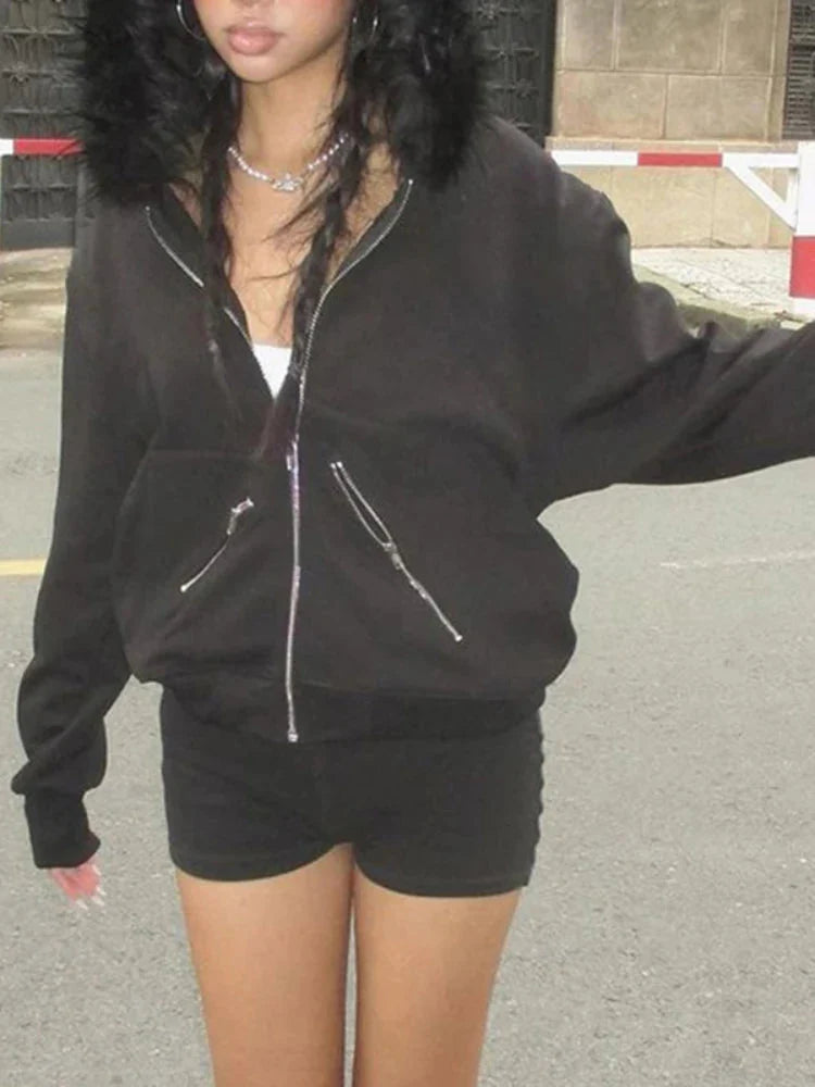 Faux Fur Lined Zip Up Hoodie — in alternativa