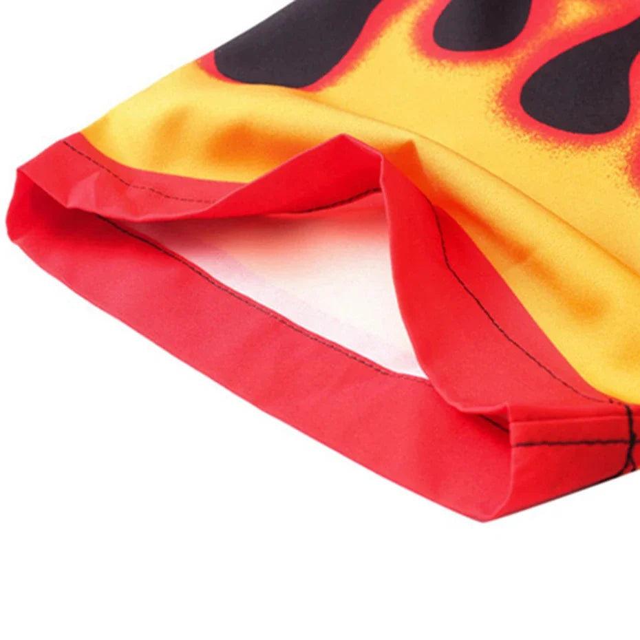 Fire Graphic Button Down Short Sleeve Shirt — in alternativa