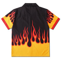 Fire Graphic Button Down Short Sleeve Shirt — vista posteriore