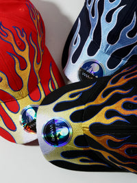 Flame Embroidered Baseball Cap — dettaglio della stampa