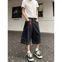Flipped Denim Shorts Jorts — dettaglio della stampa