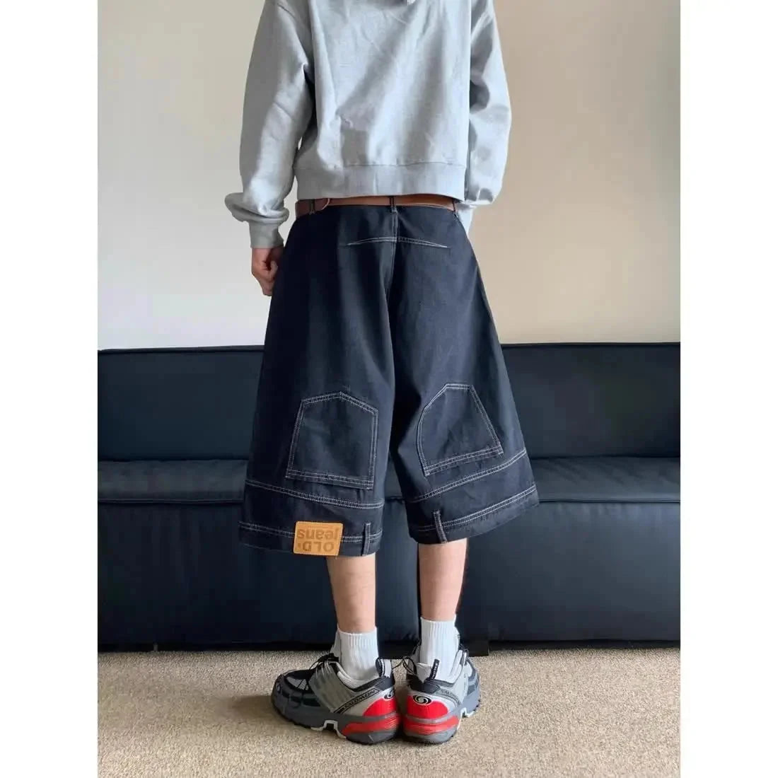 Flipped Denim Shorts Jorts — vista completa