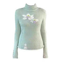 Floral Graphic Long Sleeve Jumper — vista frontale