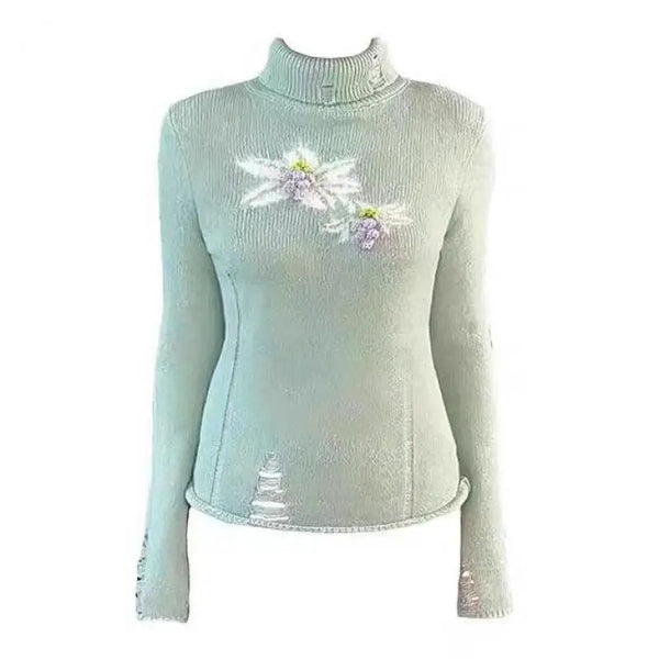 Floral Graphic Long Sleeve Jumper — vista frontale