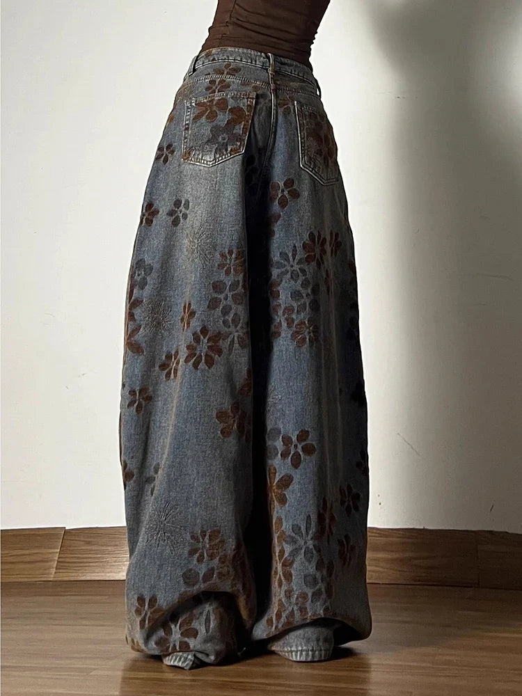 Floral Jacquard Denim Barrel Jeans — in alternativa