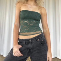Floral Lace Bandeau Tube Top — dettaglio