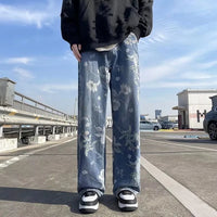 Floral Print Baggy Jeans — dettaglio