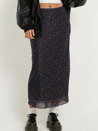 Floral Slim High Waist Flowy Maxi Skirt — vista posteriore