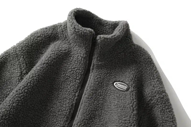 Fluffy Zip Up Fleece Jacket — vista frontale