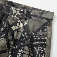 Forest Camo Baggy Jeans — dettaglio del tessuto