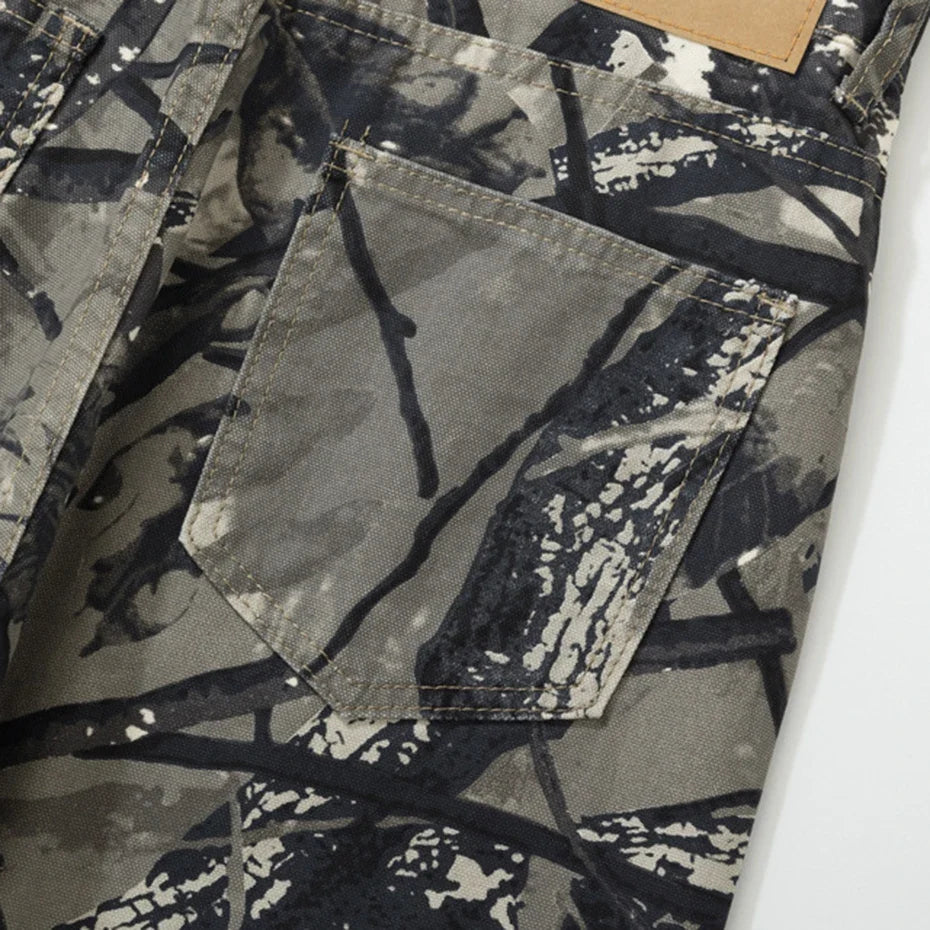 Forest Camo Baggy Jeans — vista frontale