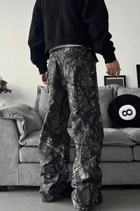 Forest Camo Baggy Jeans — dettaglio della stampa