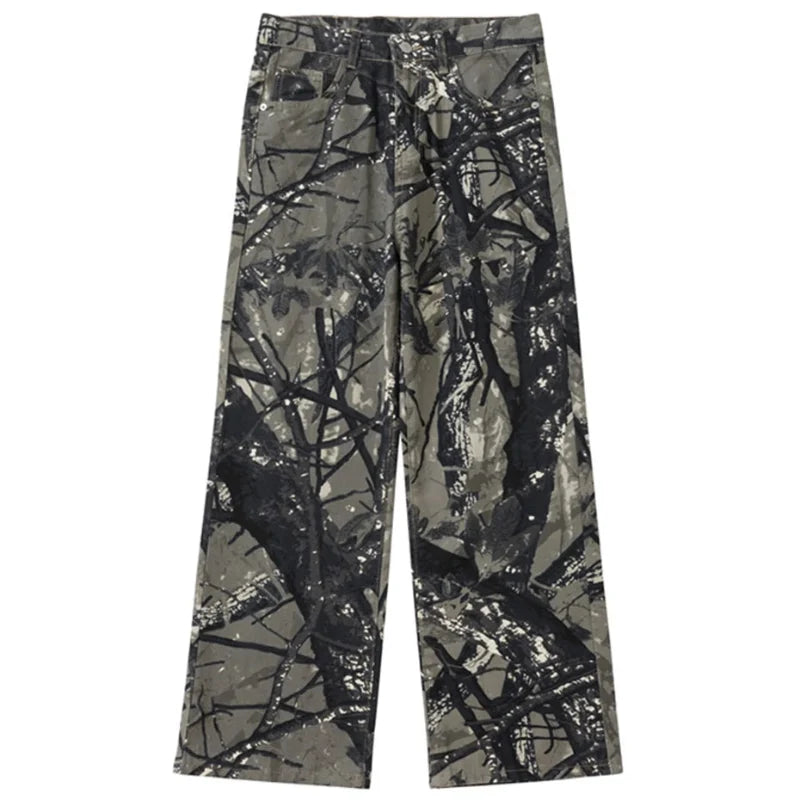 Forest Camo Baggy Jeans — vista frontale