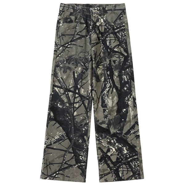 Forest Camo Baggy Jeans — vista frontale