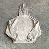 Full Zip Up Eye Holes Hoodie — dettaglio della stampa