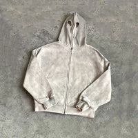 Full Zip Up Eye Holes Hoodie — vista frontale