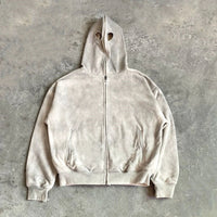 Full Zip Up Eye Holes Hoodie — vista posteriore