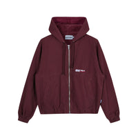 Full Zip Up Hooded Denim Jacket — vista posteriore