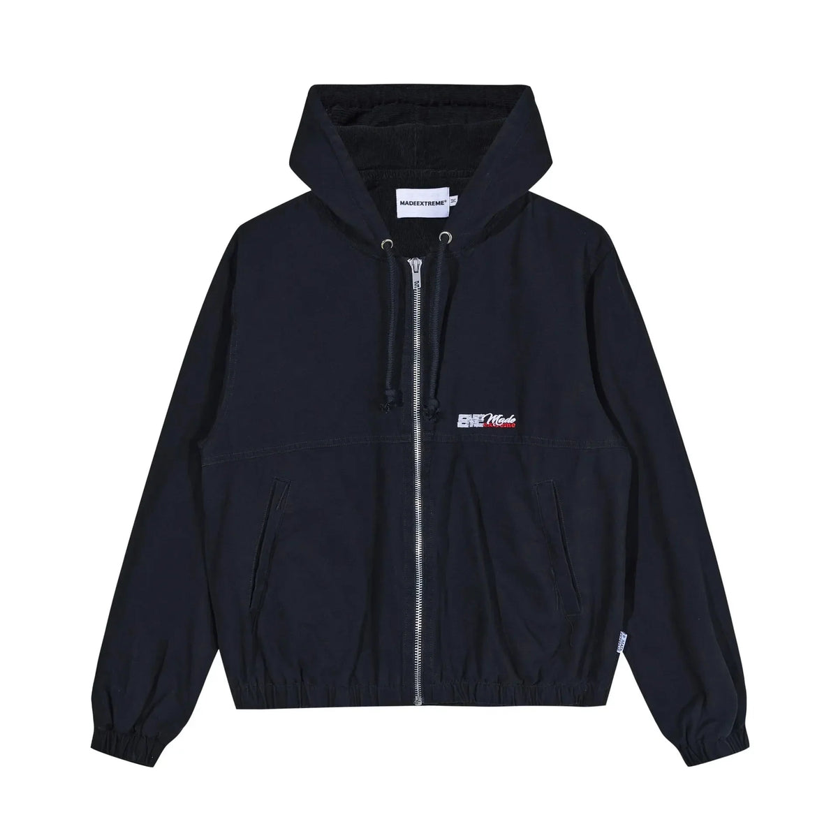 Full Zip Up Hooded Denim Jacket — dettaglio