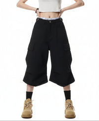 Goblin Core Black Cargo Jorts — dettaglio