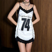 Gothic Backless Sleeveless Jersey Mini Dress — dettaglio della stampa