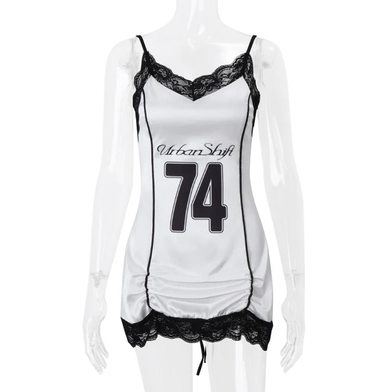 Gothic Backless Sleeveless Jersey Mini Dress — vista laterale