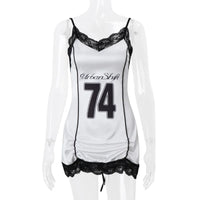 Gothic Backless Sleeveless Jersey Mini Dress — vista laterale