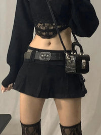 Gothic Low Waist Micro Mini Skirt — vista laterale