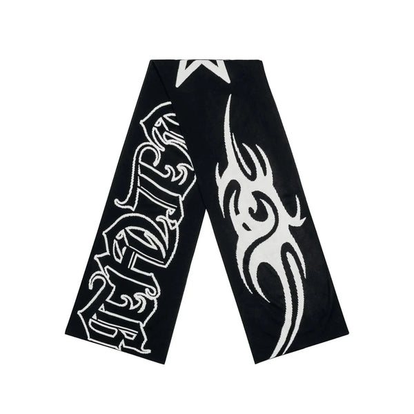 Gothic 'Satan Club' Graphic Scarf — vista frontale