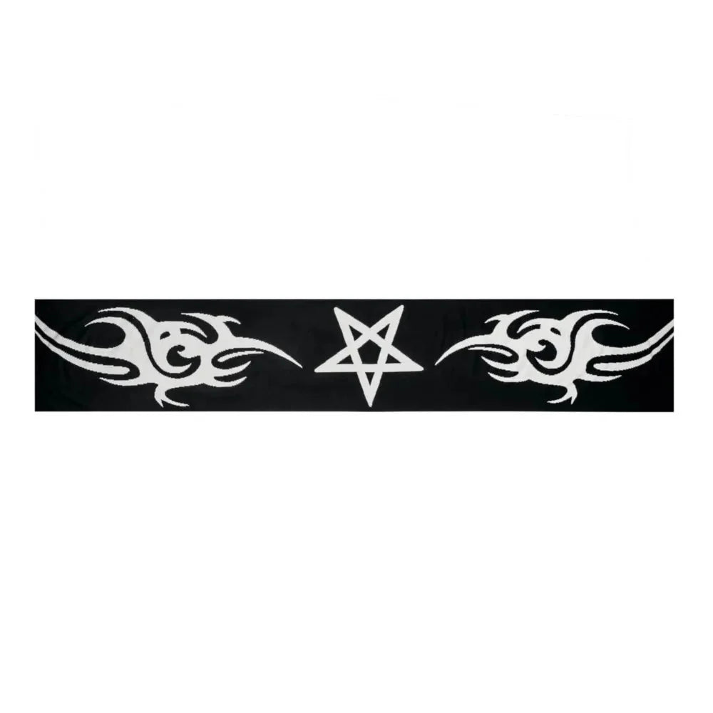 Gothic 'Satan Club' Graphic Scarf — vista completa