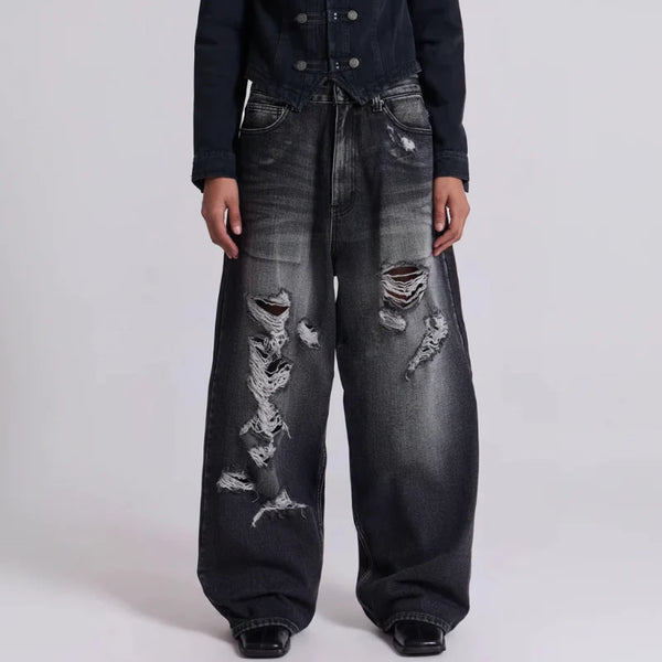 Y2K Gothic Vintage Graphic Distressed Jeans