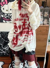 Gothic Vintage Sheer Graphic Hoodie — in alternativa