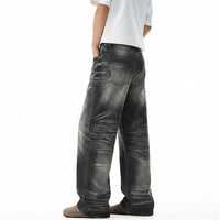 Gradient Wash Button Fly Minimalist Denim Jeans — dettaglio della stampa