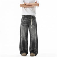Gradient Wash Button Fly Minimalist Denim Jeans — vista posteriore