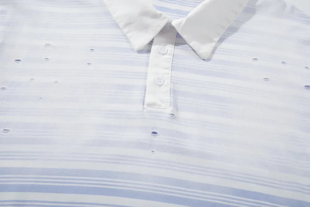 Gradient Washed Striped Polo Shirt — dettaglio