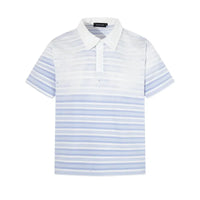 Gradient Washed Striped Polo Shirt — vista frontale