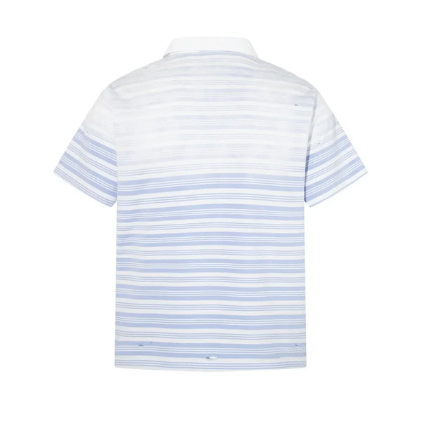 Y2K Gradient Washed Striped Polo Shirt