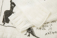 Graffiti Graphic Learning Knitted Sweater — dettaglio della stampa